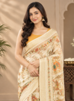 Ivory Artisan Saree - Image 3