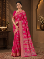 Rani Pink Banarasi Saree