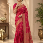 Rani Pink Zari Saree